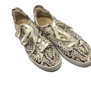 Vince Camuto Sneakers Snakeskin Leather Platform Laser Cut Karshey size 9.5M